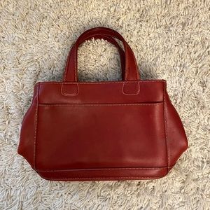 Red leather COACH handbag